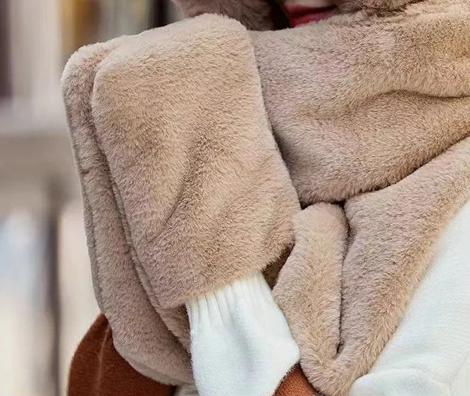 Close-up of a beige glove with a blurred background