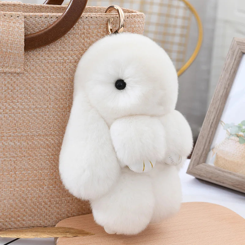 Fluffy Bunny Plushie Keychains