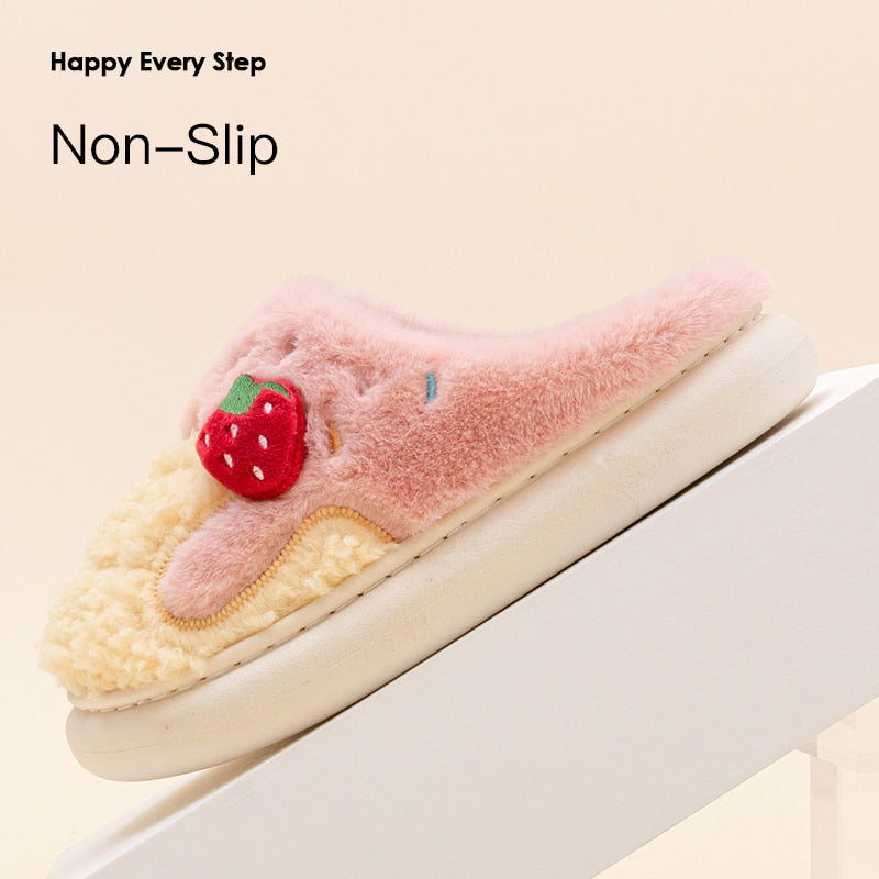 Kawaii Strawberry Ice Cream Slippers