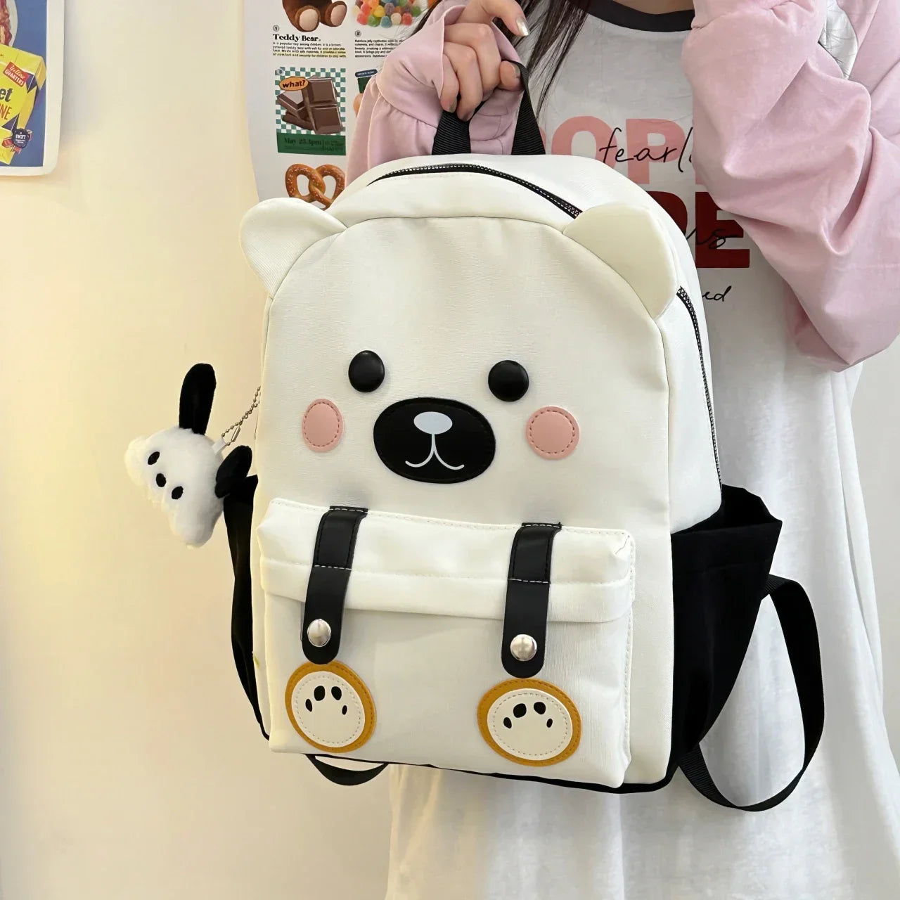 Cute Bear Backpack in White