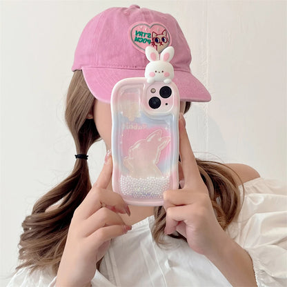 Pink Bunny Pearl Quicksand Case