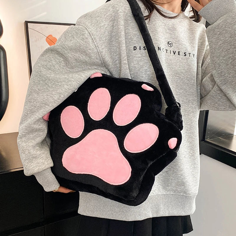 Kawaii Plush Paw Backpack