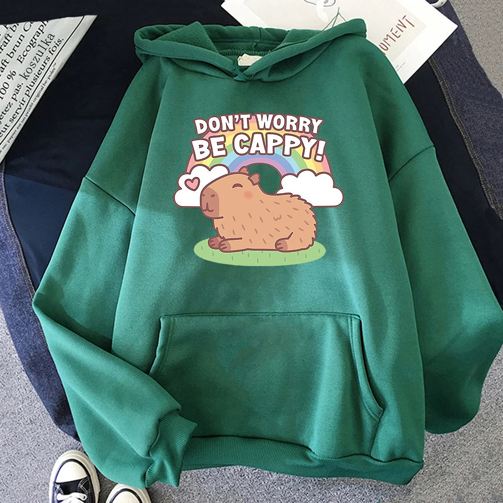 "Don't Worry Be Cappy" Capybara Hoodie