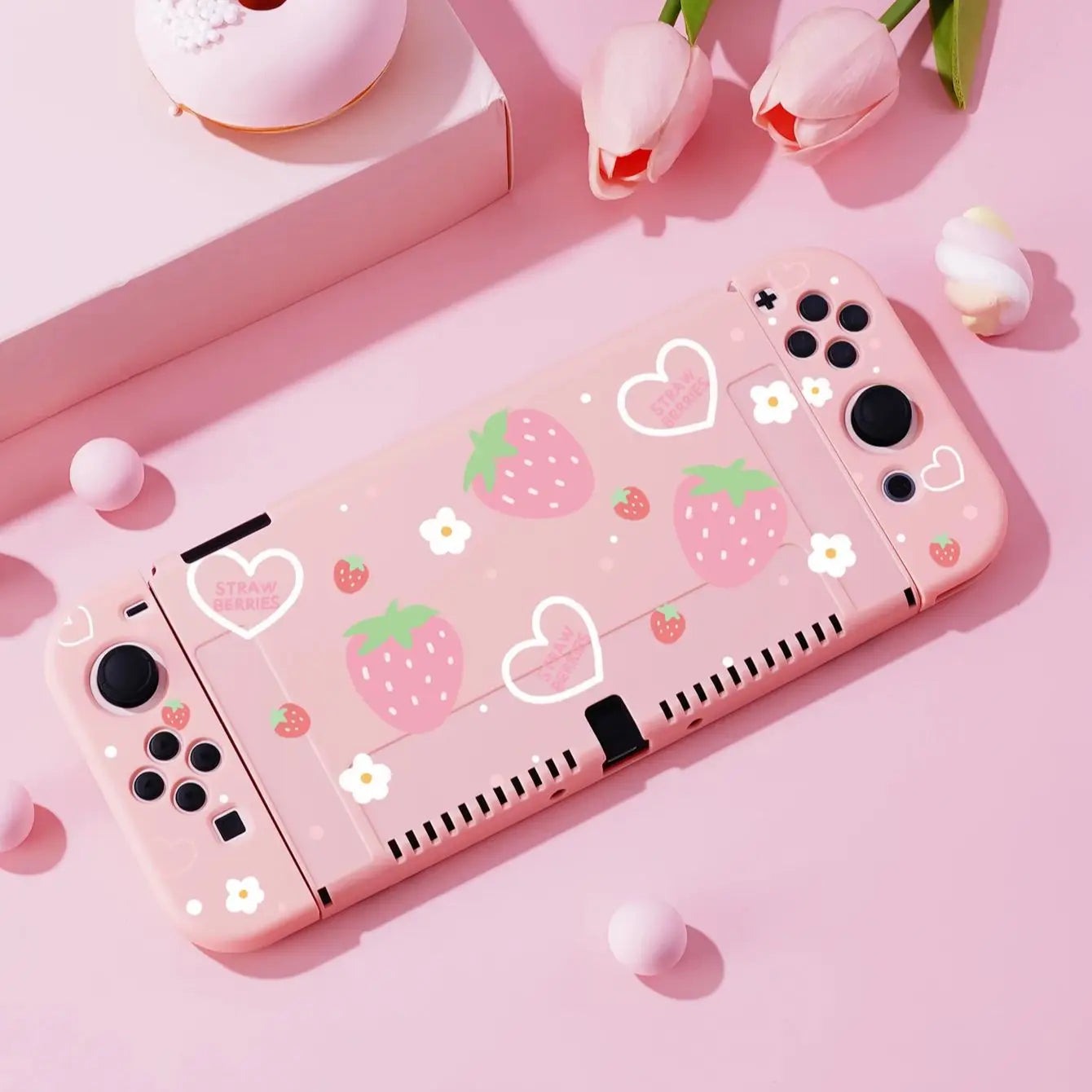 Strawberry Hearts Nintendo Switch Case