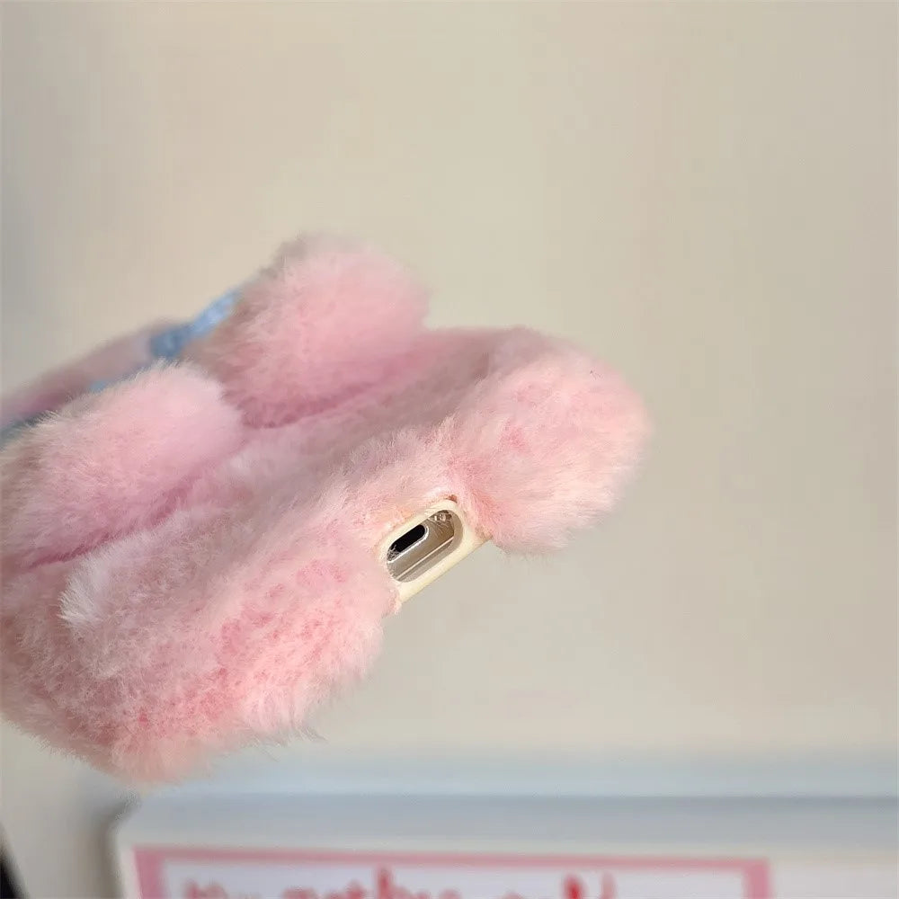 Kawaii Plush Bunny iPhone Case Pink / iPhone 16 Pro