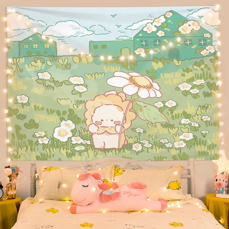 Kawaii Bunny Wall Tapestry