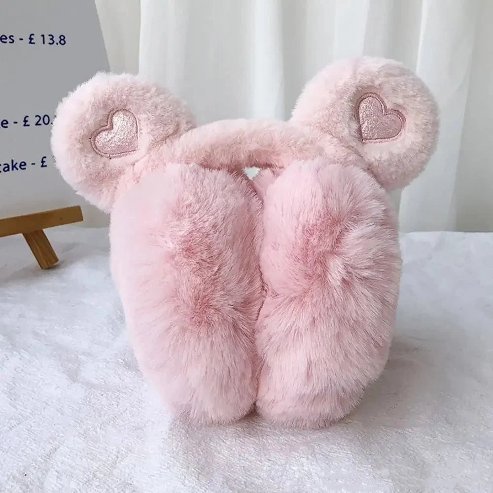 Cute Bear Ears Earmuffs in Pink