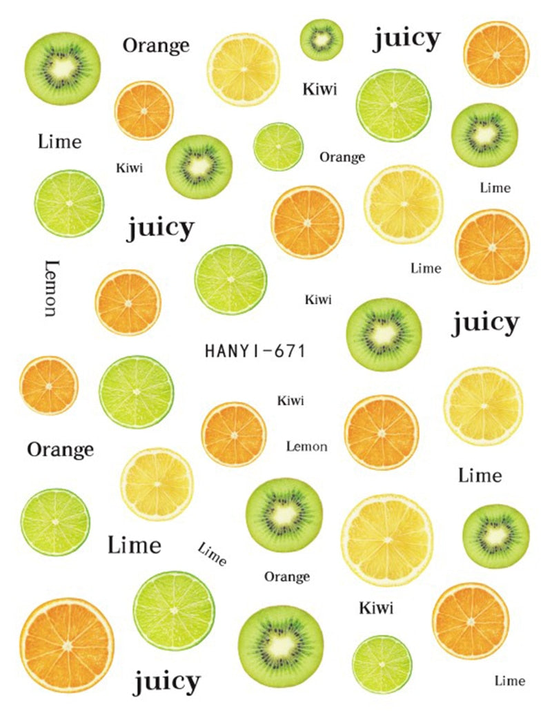 Kawaii Nail Art Fruit Decals