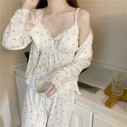 Kawaii Soft Floral Pajama Set