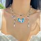 Butterfly Imitation Pearl Multi-Layer Necklace