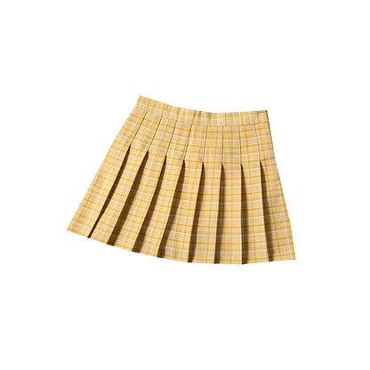 Kawaii Yellow Plaid Skirt