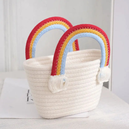 Rainbow Handle Tote Handbag