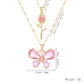 Kawaii Enchanting Butterfly Rose Necklace showing the dimension in the pink color