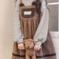 Corduroy Teddy Bear Overalls Dress