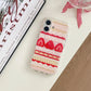 Kawaii Strawberries & Cream Cake Samsung Phone Case, this image is showing the strawberry red option for this phone.