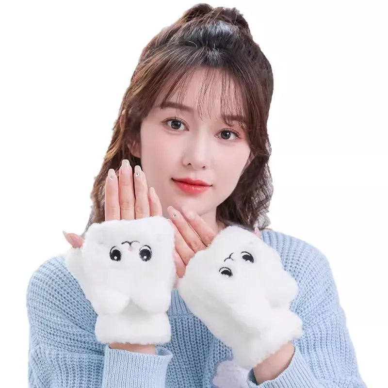 Kawaii Cat Plush Mittens