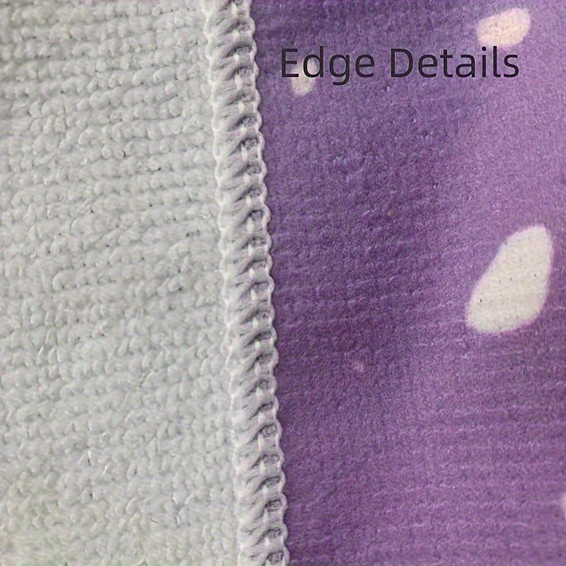Close-up of textured fabric edge with a purple background