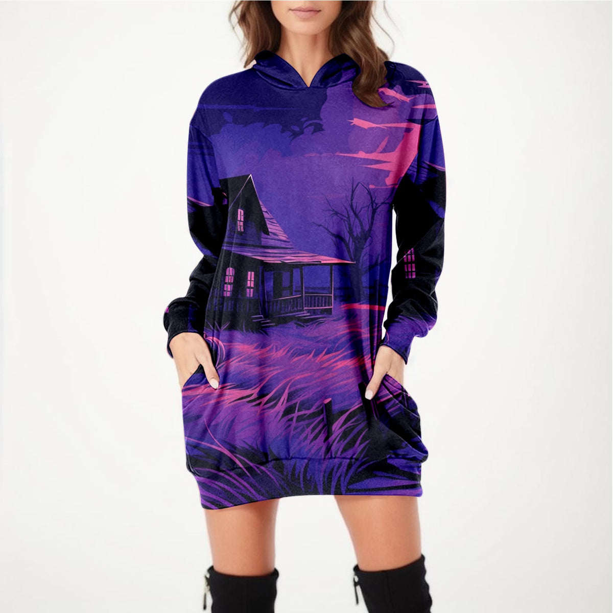 purple hoodie dress The Portal Dress