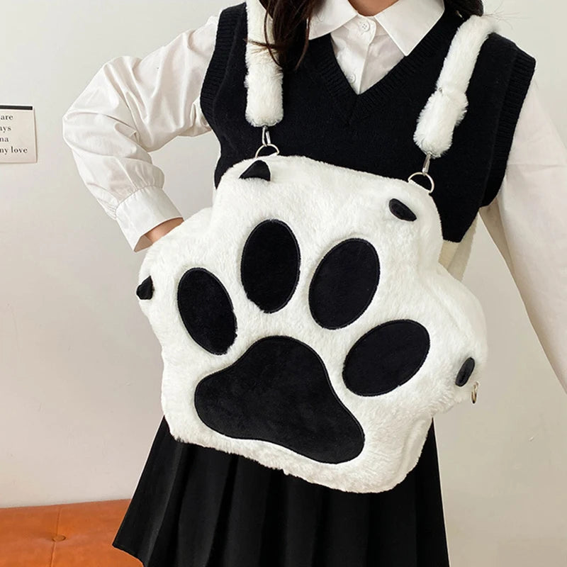 Kawaii Plush Paw Backpack