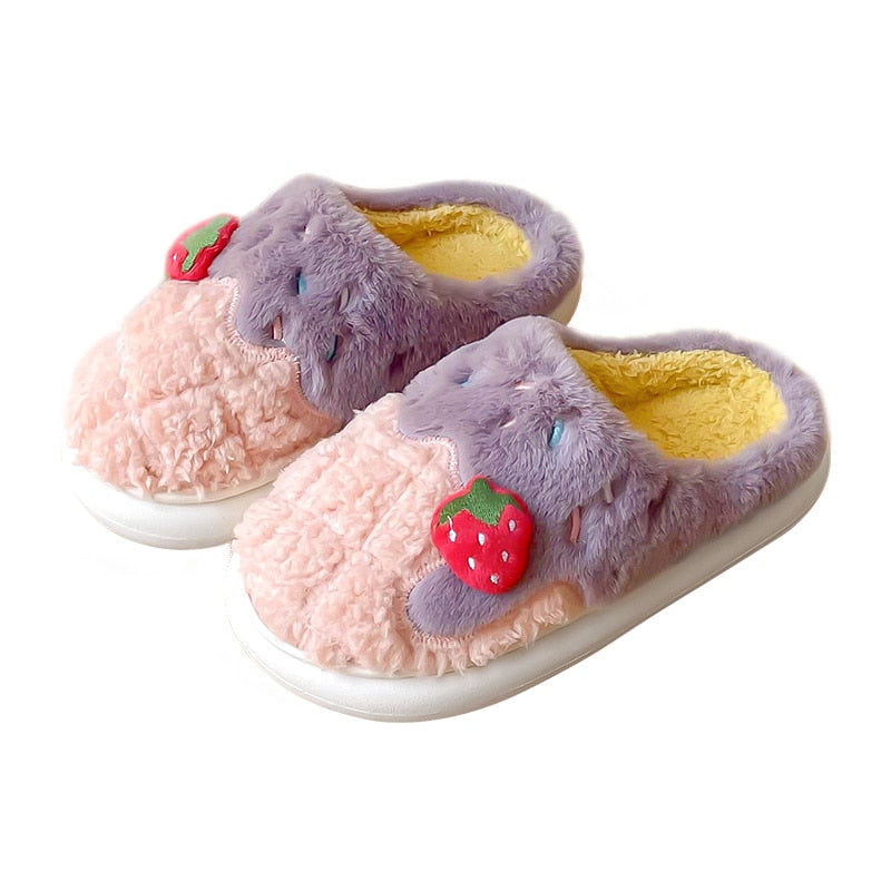 Kawaii Strawberry Ice Cream Slippers