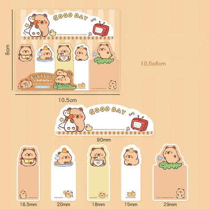 Cute Capybara Bookmark Sticky Notes