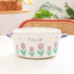 Kawaii purple Flower Ramen Bowl sitting on countertop 