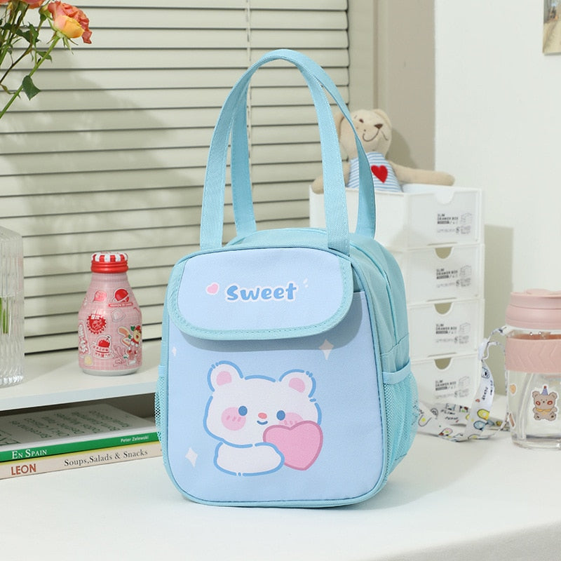 Cute Thermal Lunch Bag in Blue