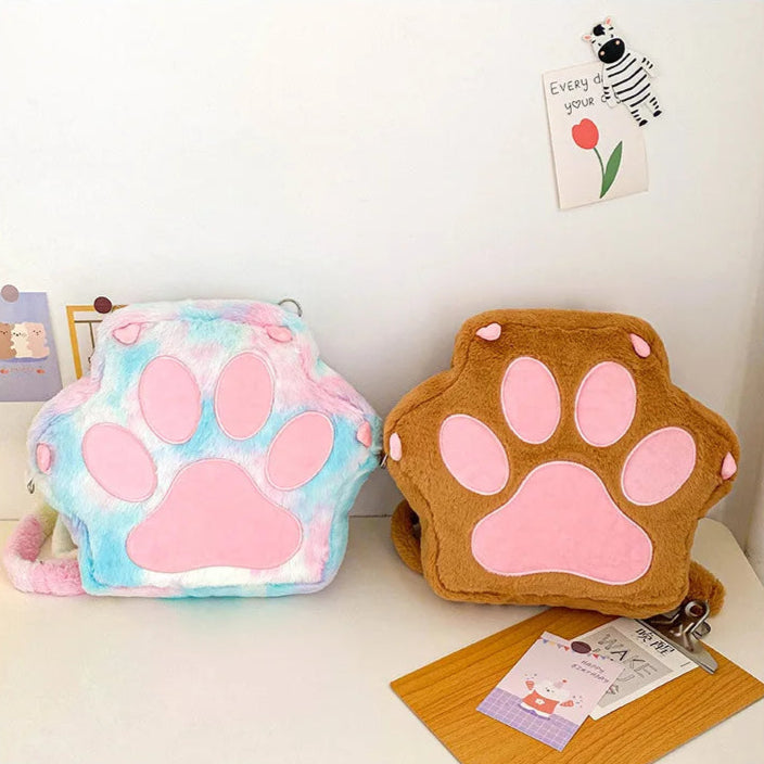 Kawaii Plush Paw Backpack