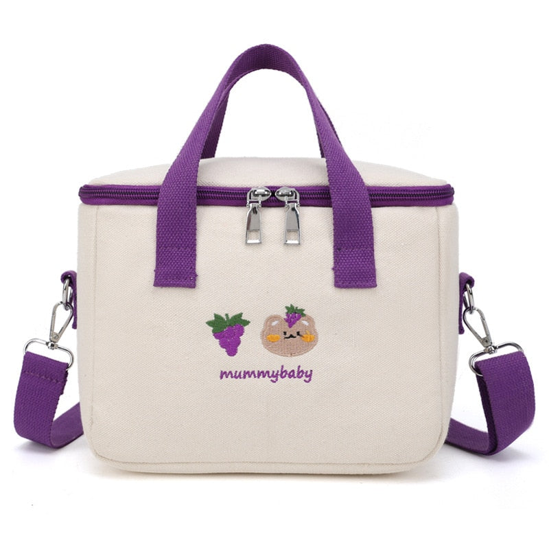 Kawaii Purple Cooler Lunch Bag