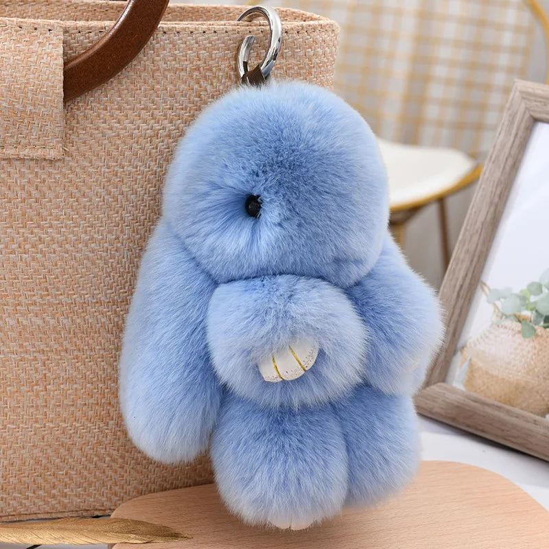 Fluffy Bunny Plushie Keychains