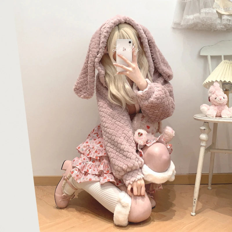 Bunny & Bear Cropped Hooded Cardigans – Kore Kawaii