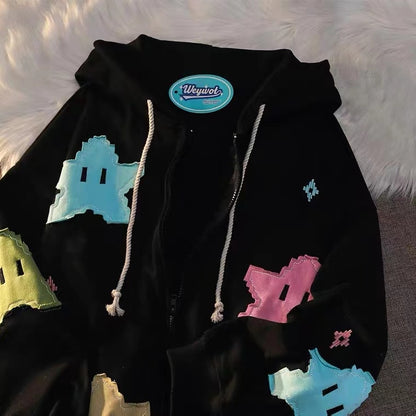 Kawaii Black Game Star Hoodie