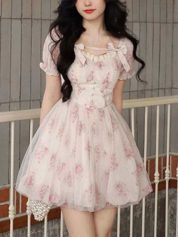 Coquette Summer Floral Mini Dress