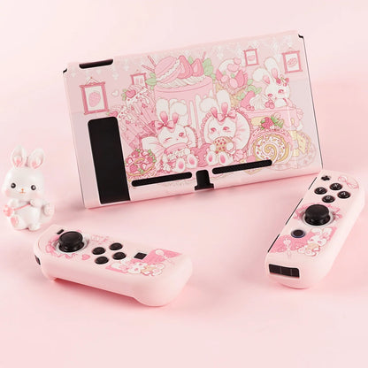 Pink Strawberry Bunny Nintendo Switch Cover