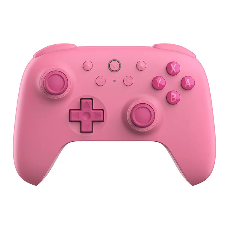 Pink gaming controller on a white background
