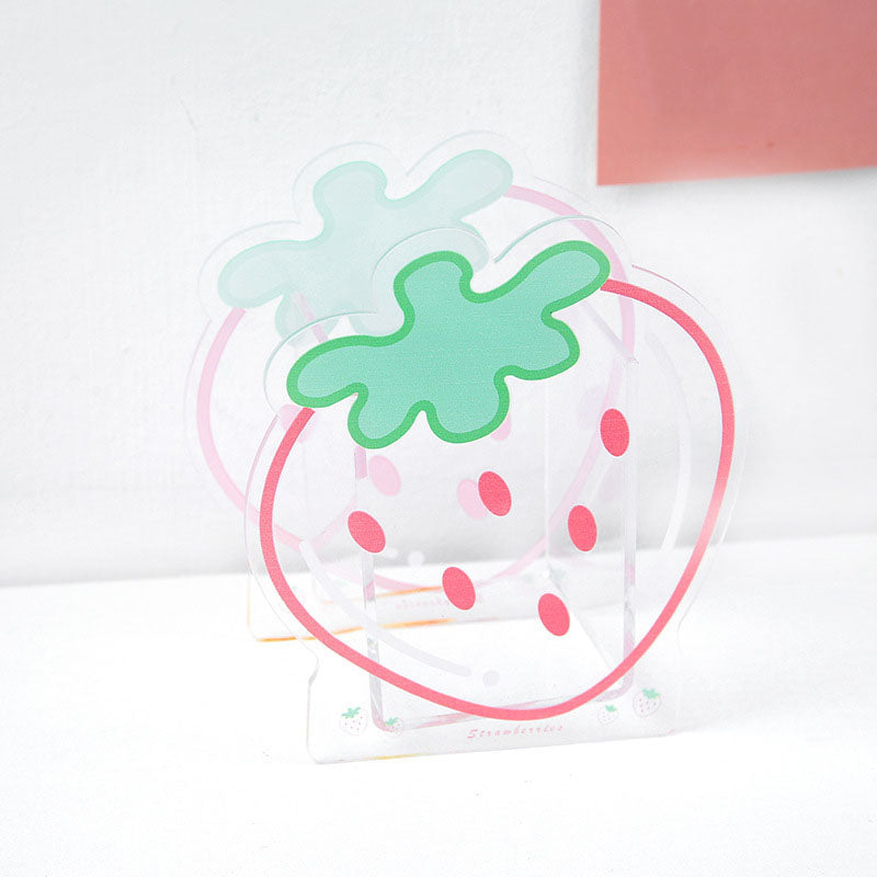 Kawaii Acrylic Strawberry Pen Holder
