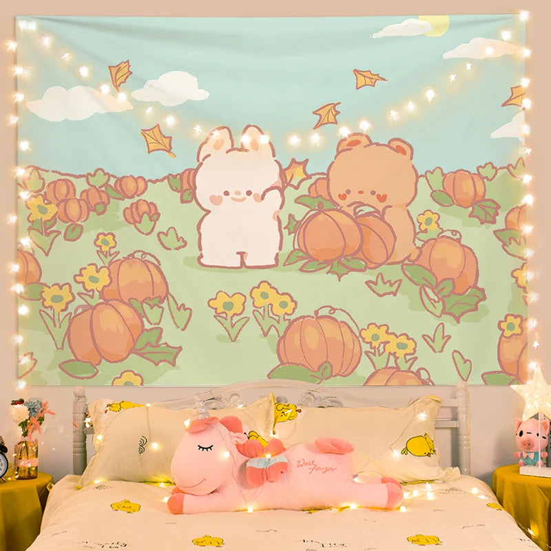 Kawaii Bunny Wall Tapestry