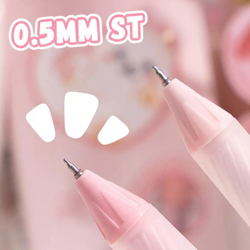 Pink pen with 0.5MM ST nib on a blurred background
