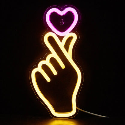 Hand Heart Neon Light Sign