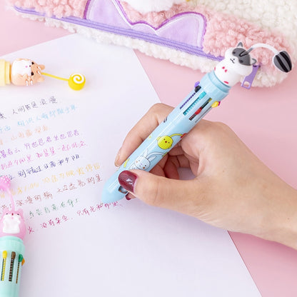Kawaii 10 Colors Ballpoint Pens Being Used