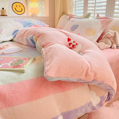 Kawaii Winter Flannel Duvet Cover