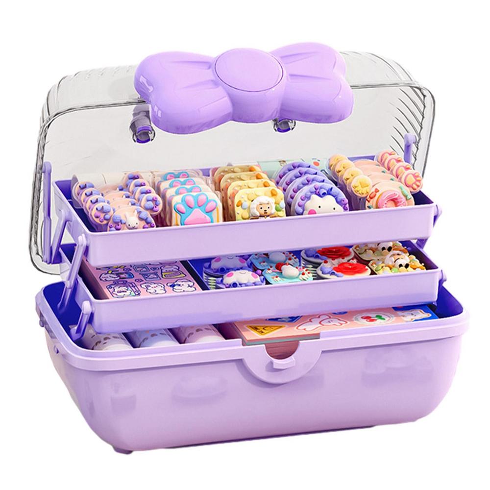 Kawaii Multi-layer Organizer Storage Box in Purple