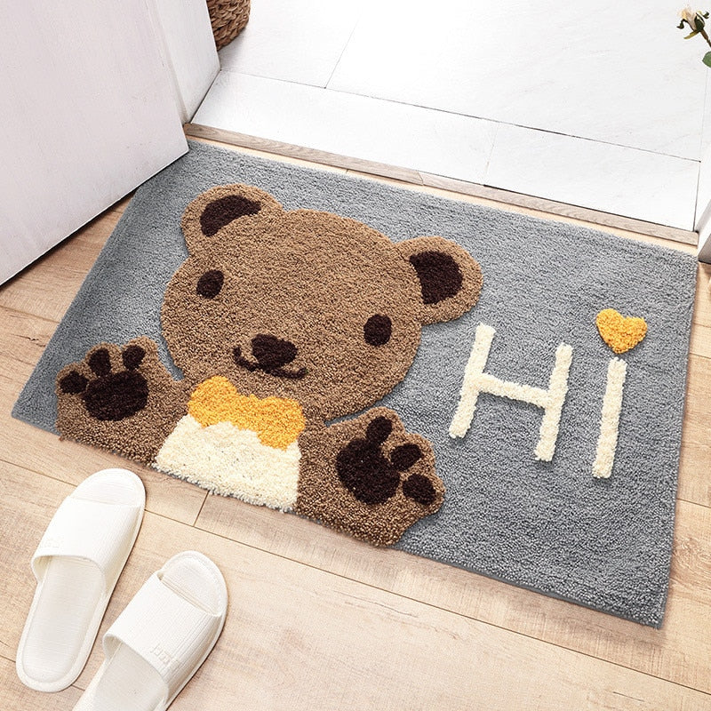 Kawaii Bear Absorbent Bathroom Doormat