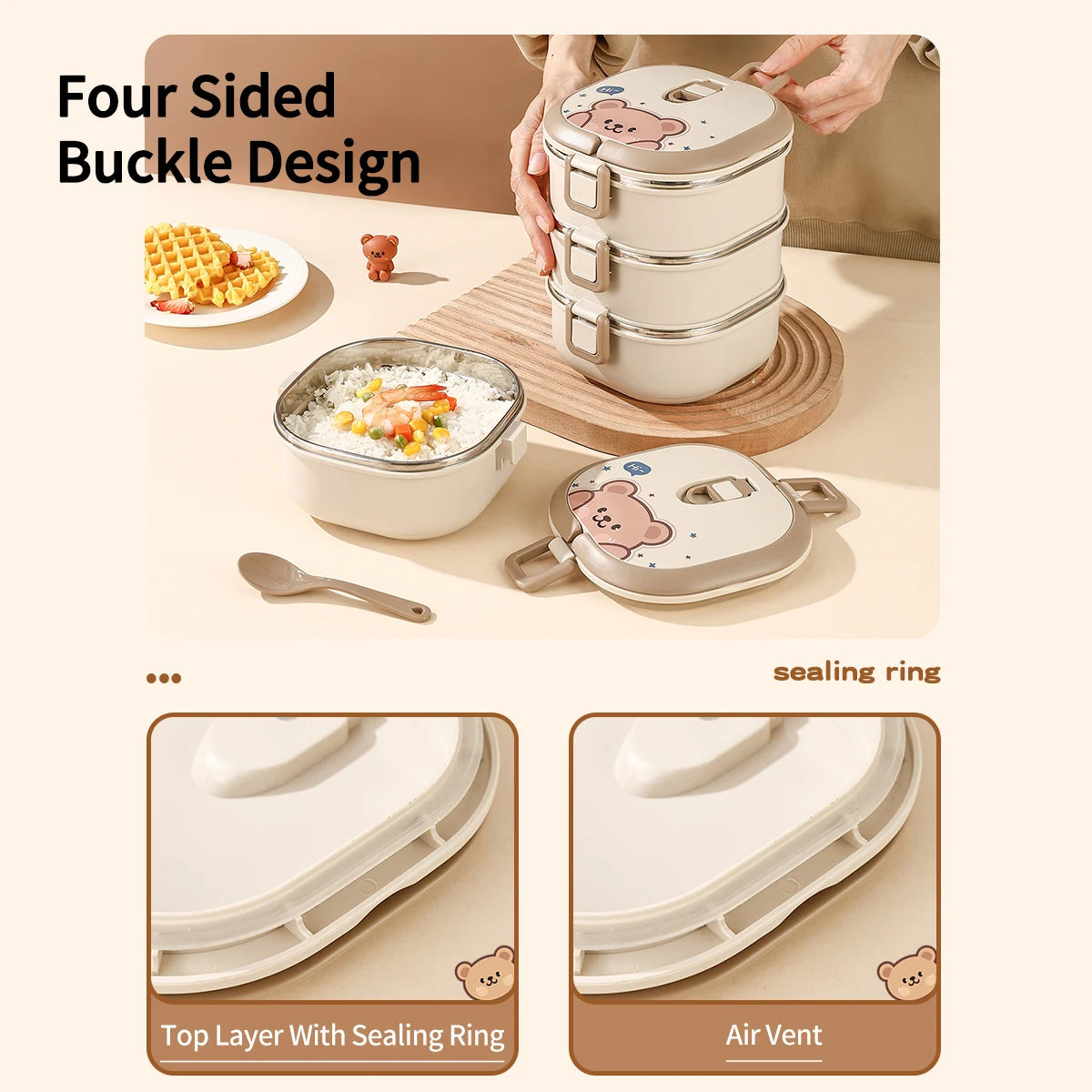 Stackable Stainless Steel Bento Boxes