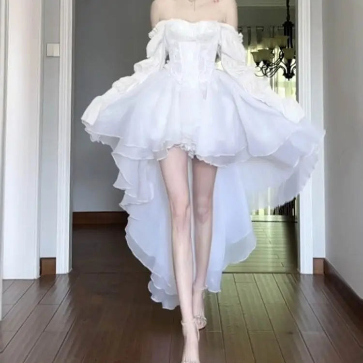 White Off-Shoulder Fairy Princess Dress
