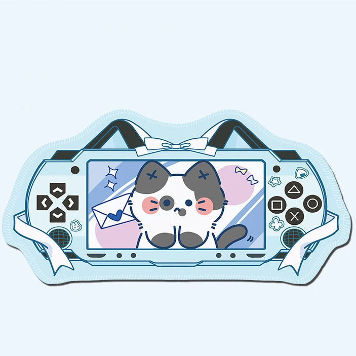 Kawaii Mouse pad with cute blue game console and cat design