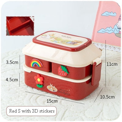 Kawaii Red Portable Lunch Box