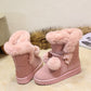 Kawaii Furry Pink Winter Boots