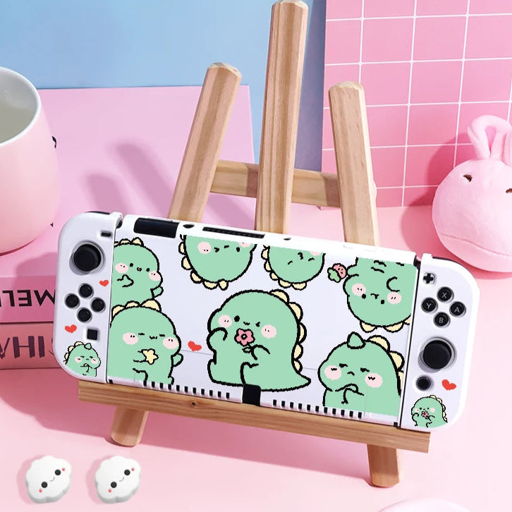 Kawaii Green Dinosaur Nintendo Switch Cover