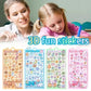 Woman and child with 3D fun stickers packaging